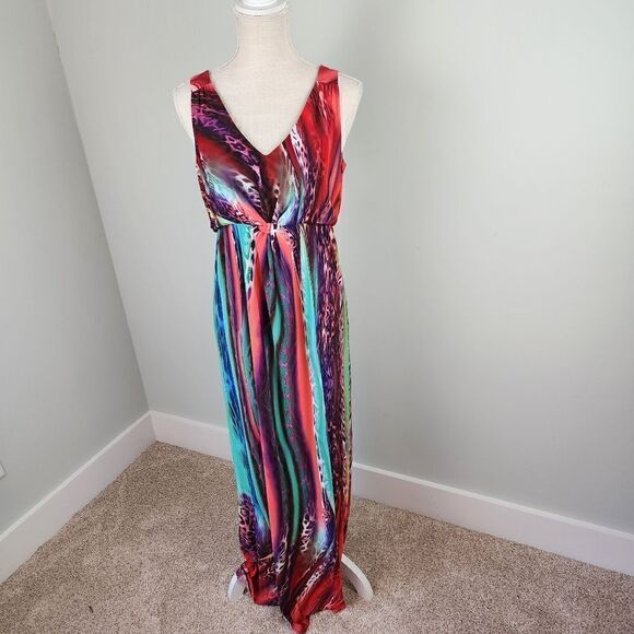 Kate And Mallory Design Women's Sleeveless V Neck And Back Maxi Dress Size Small - Picture 1 of 8